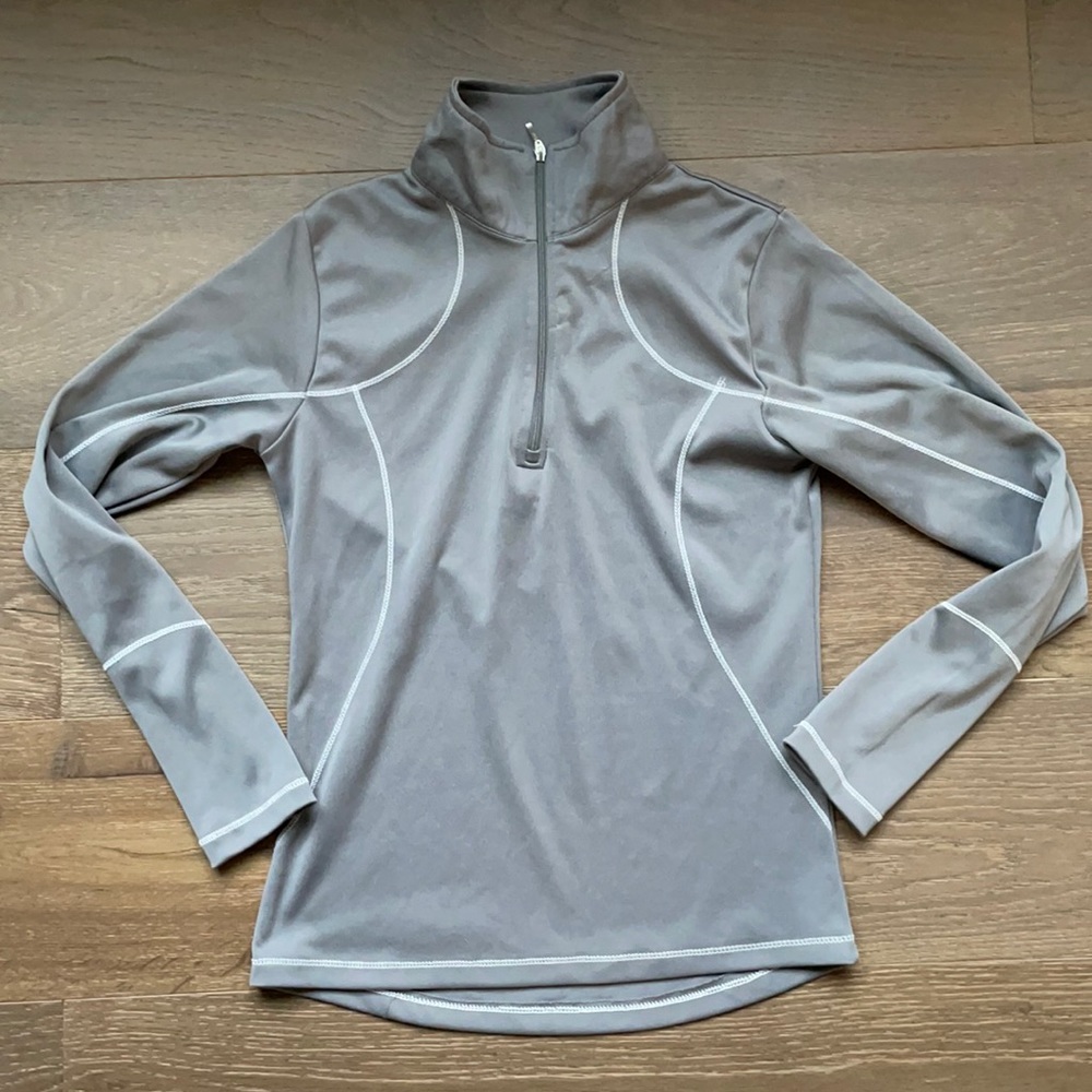 Meister Sports Knits Size Medium Half-Zip Long Sleeve Layer Shirt Gray
